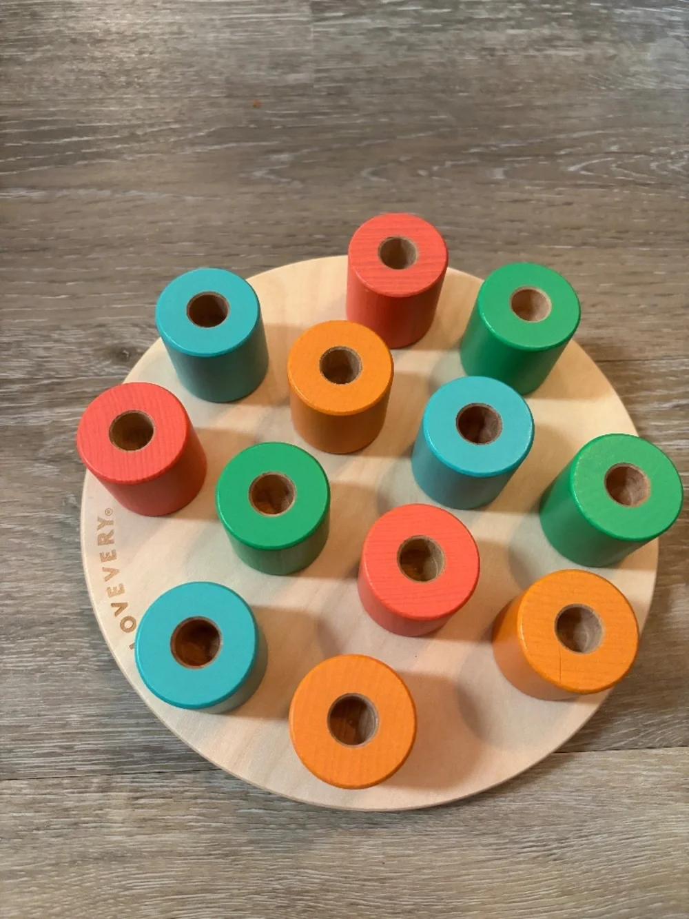Lovevery Wooden Stacking Pegboard Montessori Toy from Adventurer Play Kit
